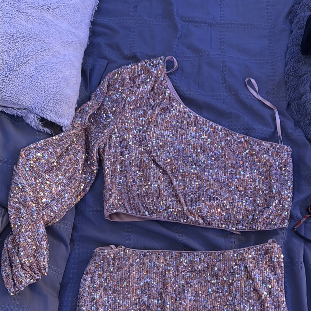 Sequin One Shoulder Dress